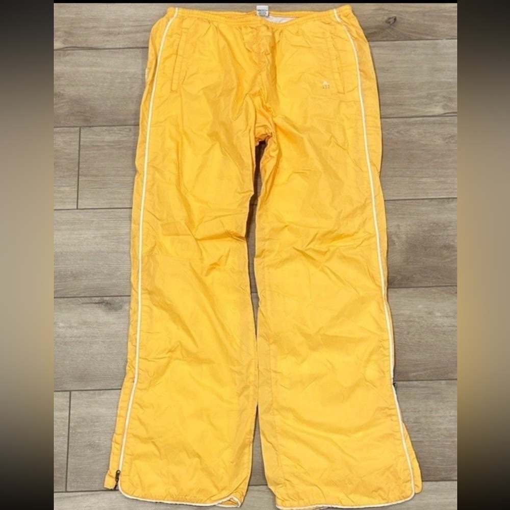 Abercrombie & Fitch Yellow Track Pants with White Piping